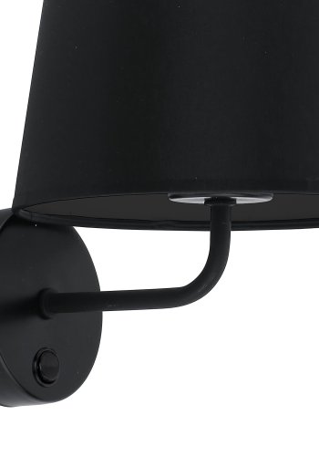 TK Maja vegglampe - sort stoff og sort metall