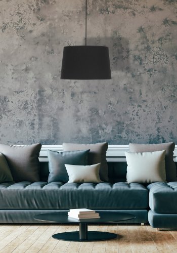 TK Maja taklampe - sort stoff og sort plast