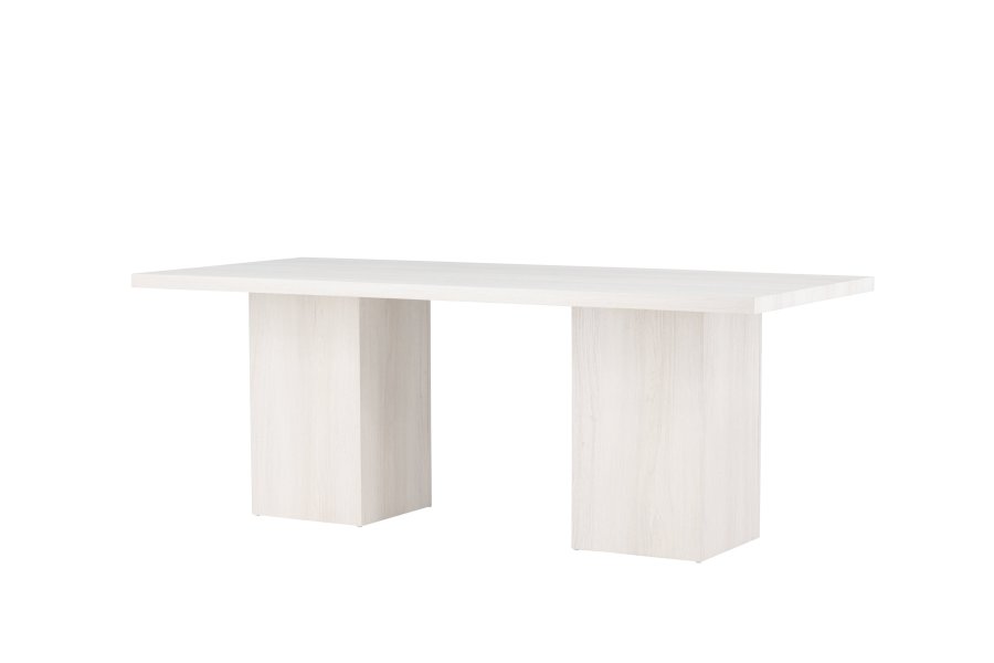 VENTURE DESIGN Olga spisebord, rektangulrt - hvitkalket MDF (200x90)