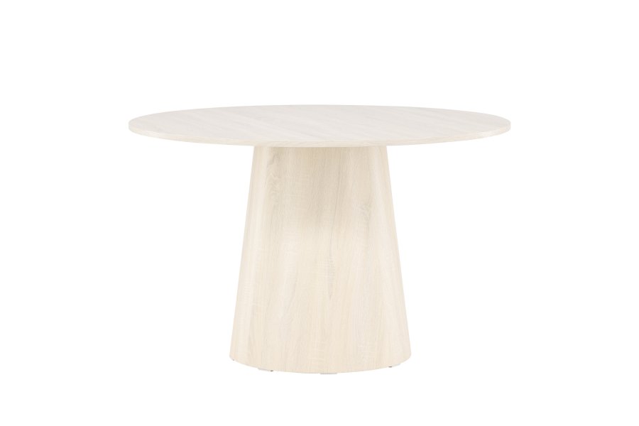 VENTURE DESIGN Lanzo spisebord, rundt - hvitkalket MDF (120)