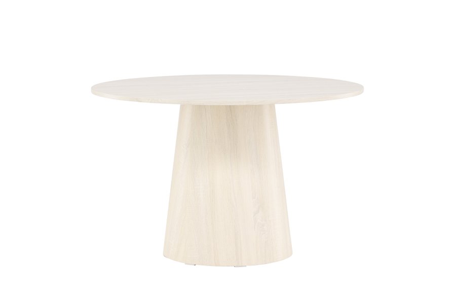 VENTURE DESIGN Lanzo spisebord, rundt - hvitkalket MDF (120)