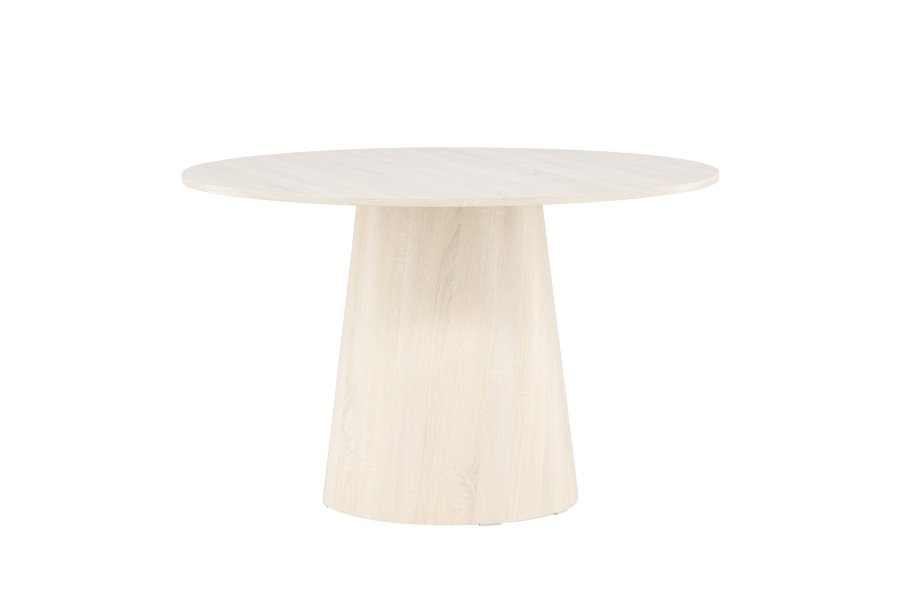 VENTURE DESIGN Lanzo spisebord, rundt - hvitkalket MDF (120)