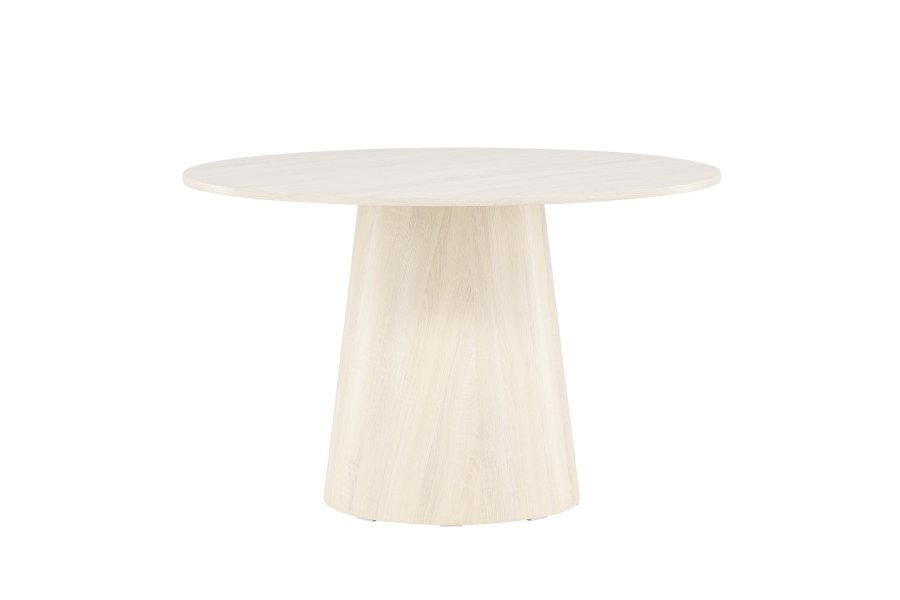 VENTURE DESIGN Lanzo spisebord, rundt - hvitkalket MDF (120)