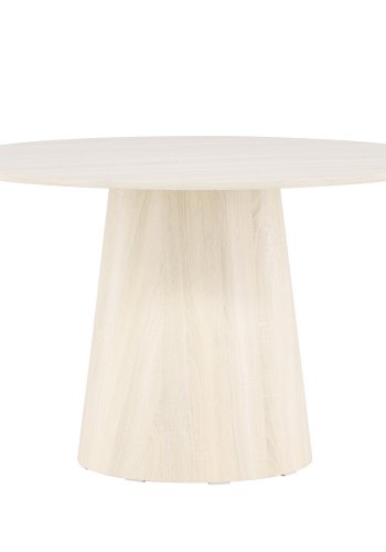 VENTURE DESIGN Lanzo spisebord, rundt - hvitkalket MDF (120)