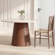 VENTURE HOME Lanzo spisebord, rund - travertinlook og mocca MDF med 3D-papir (�120)