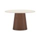 VENTURE HOME Lanzo spisebord, rund - travertinlook og mocca MDF med 3D-papir (�120)