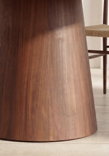 VENTURE HOME Lanzo spisebord, rund - travertinlook og mocca MDF med 3D-papir (�120)