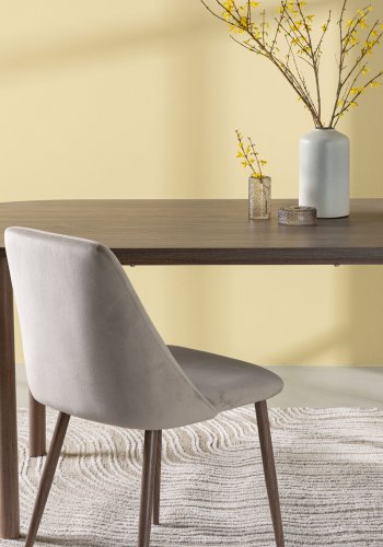 VENTURE DESIGN Andy spisebord, ovalt - naturlig MDF og stl (180x75)