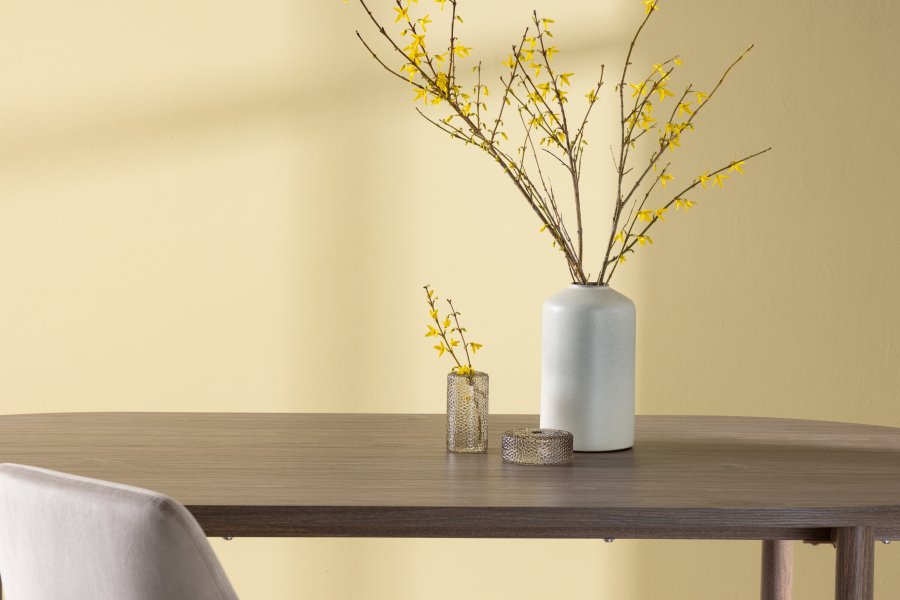 VENTURE DESIGN Andy spisebord, ovalt - naturlig MDF og stl (180x75)