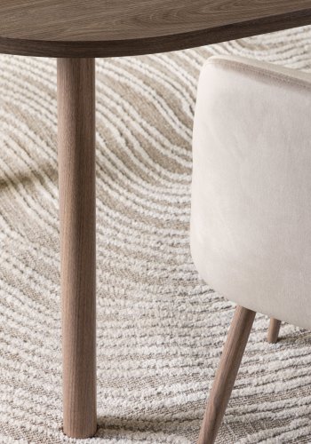 VENTURE DESIGN Andy spisebord, ovalt - naturlig MDF og stl (180x75)