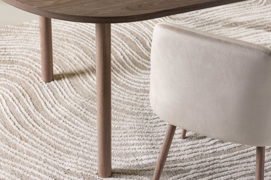 VENTURE DESIGN Andy spisebord, ovalt - naturlig MDF og stl (180x75)