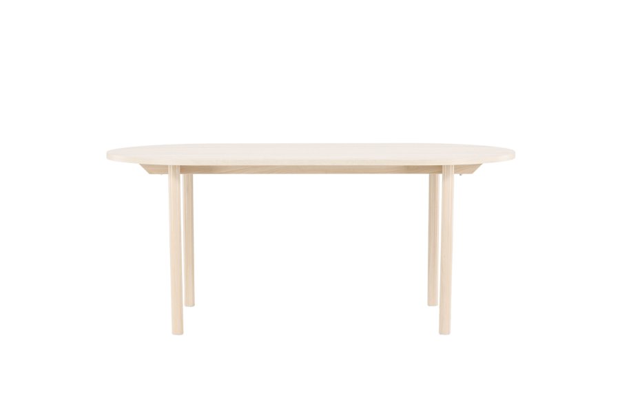 VENTURE DESIGN Andy spisebord, ovalt - hvitkalket MDF og stl (90x180)