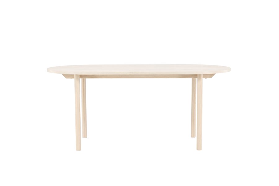 VENTURE DESIGN Andy spisebord, ovalt - hvitkalket MDF og stl (90x180)