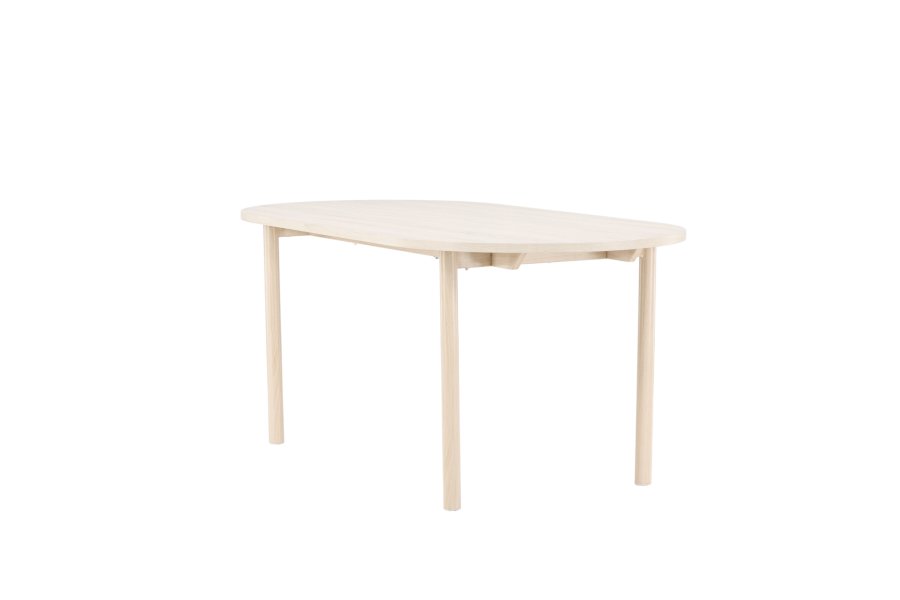 VENTURE DESIGN Andy spisebord, ovalt - hvitkalket MDF og stl (90x180)