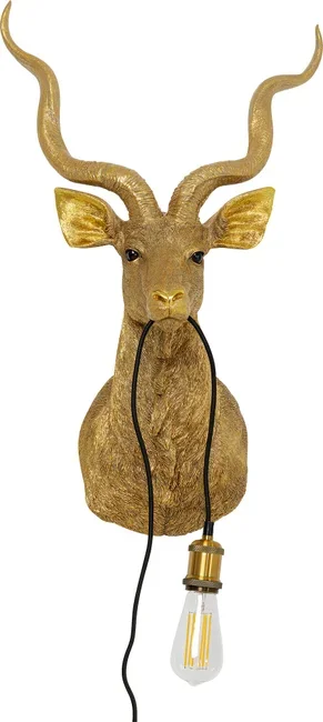 KARE DESIGN Animal Goat vglampe - guld polyresin og aluminium