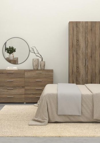 TVILUM Pepe Doppelkommode mit 8 Schubladen - Trüffelfolie und Kunststoff