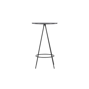 VENTURE DESIGN Bistro barbord, m. fodsttte, rund - sort finr og sort metal (60)