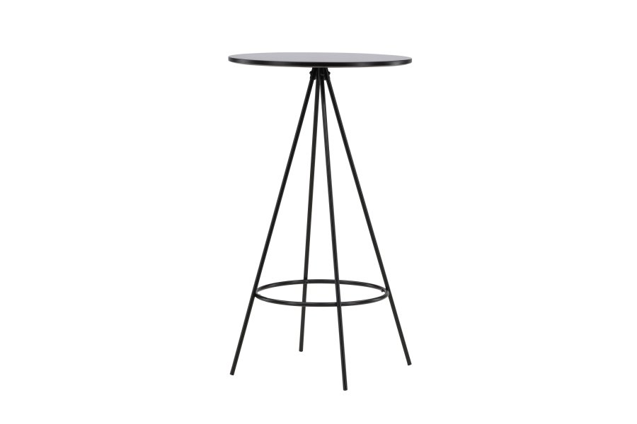 VENTURE DESIGN Bistro barbord, m. fodsttte, rund - sort finr og sort metal (60)