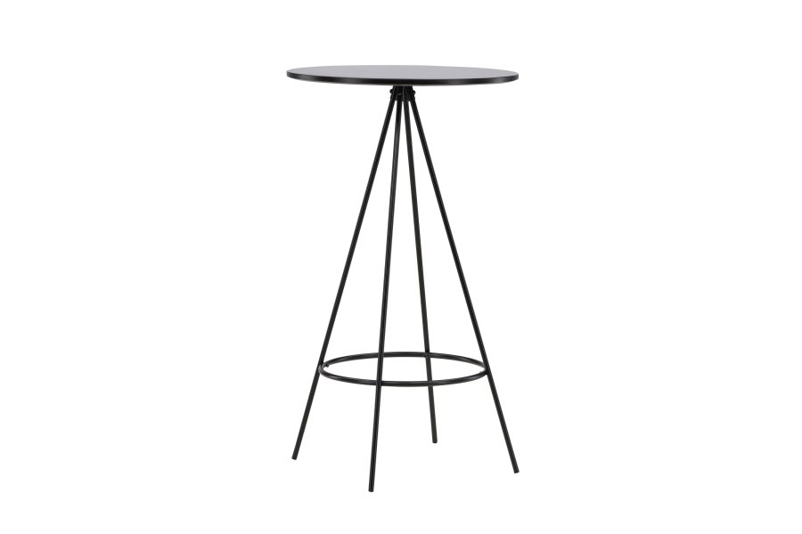 VENTURE DESIGN Bistro barbord, m. fodsttte, rund - sort finr og sort metal (60)