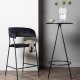 VENTURE DESIGN Bistro barbord, m. fodsttte, rund - sort finr og sort metal (60)