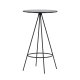 VENTURE DESIGN Bistro barbord, m. fodsttte, rund - sort finr og sort metal (60)