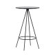 VENTURE DESIGN Bistro barbord, m. fodsttte, rund - sort finr og sort metal (60)