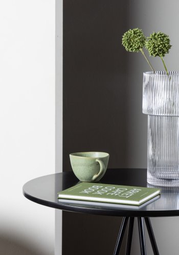 VENTURE DESIGN Bistro barbord, m. fodsttte, rund - sort finr og sort metal (60)