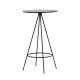 VENTURE DESIGN Bistro barbord, m. fodsttte, rund - sort finr og sort metal (60)