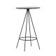 VENTURE DESIGN Bistro barbord, m. fodsttte, rund - sort finr og sort metal (60)