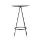 VENTURE DESIGN Bistro barbord, m. fodsttte, rund - sort finr og sort metal (60)