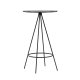 VENTURE DESIGN Bistro barbord, m. fodsttte, rund - sort finr og sort metal (60)