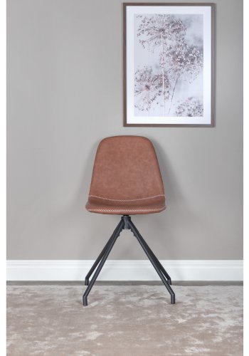 VENTURE DESIGN Polar spisestuestol med svingfunksjon - brun PU og sort metall