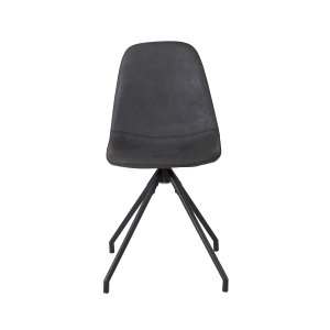 VENTURE DESIGN Polar spisebordsstol, m. drejefunktion - sort PU og sort  metal