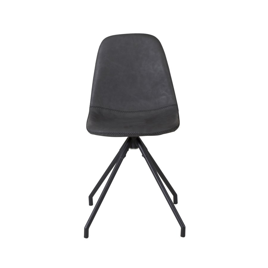 VENTURE DESIGN Polar spisebordsstol, med svingfunksjon - sort PU og sort metall