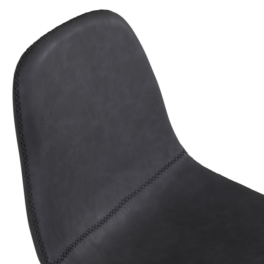 VENTURE DESIGN Polar spisebordsstol, med svingfunksjon - sort PU og sort metall