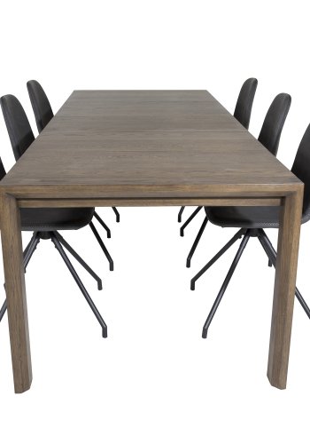 VENTURE DESIGN Polar spisebordsstol, med svingfunksjon - sort PU og sort metall