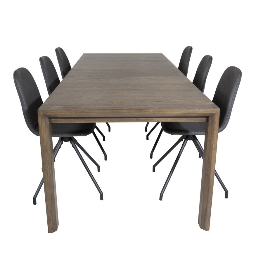 VENTURE DESIGN Polar spisebordsstol, med svingfunksjon - sort PU og sort metall