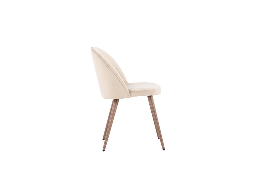 VENTURE DESIGN Matstol i sammet - beige polyestersammet och stl i trlook