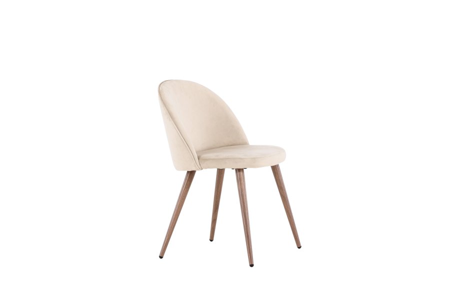 VENTURE DESIGN Matstol i sammet - beige polyestersammet och stl i trlook
