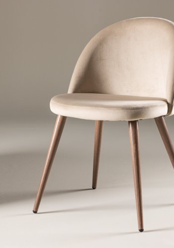 VENTURE DESIGN Matstol i sammet - beige polyestersammet och stl i trlook
