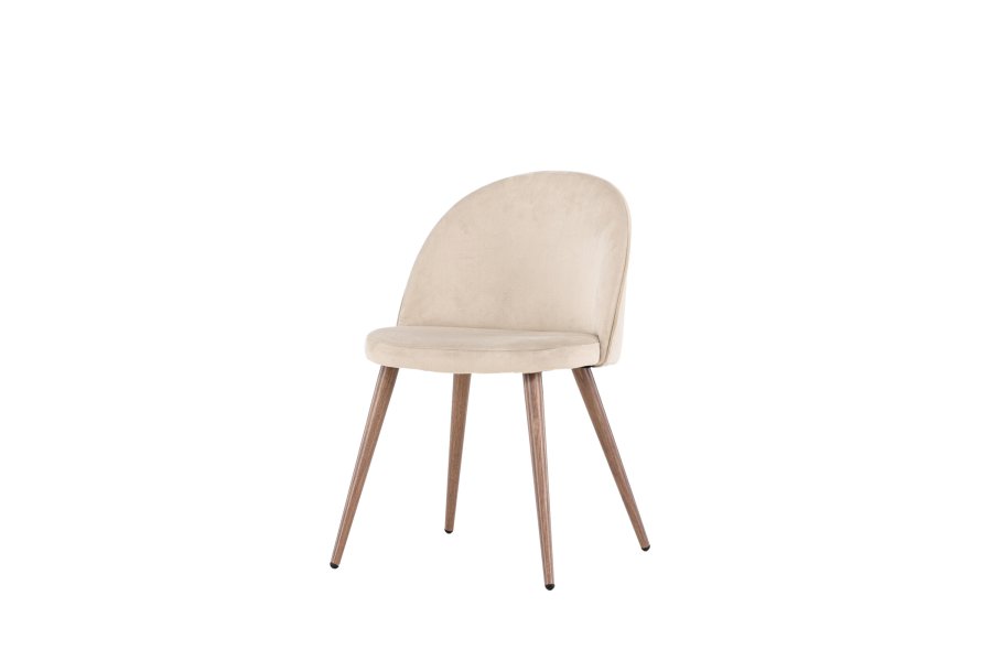 VENTURE DESIGN Matstol i sammet - beige polyestersammet och stl i trlook
