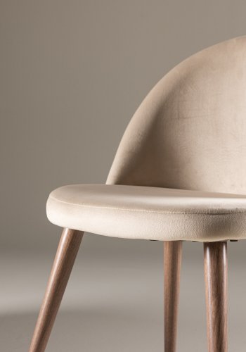 VENTURE DESIGN Matstol i sammet - beige polyestersammet och stl i trlook