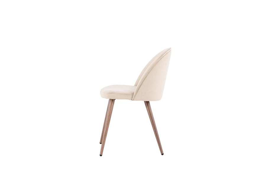 VENTURE DESIGN Matstol i sammet - beige polyestersammet och stl i trlook