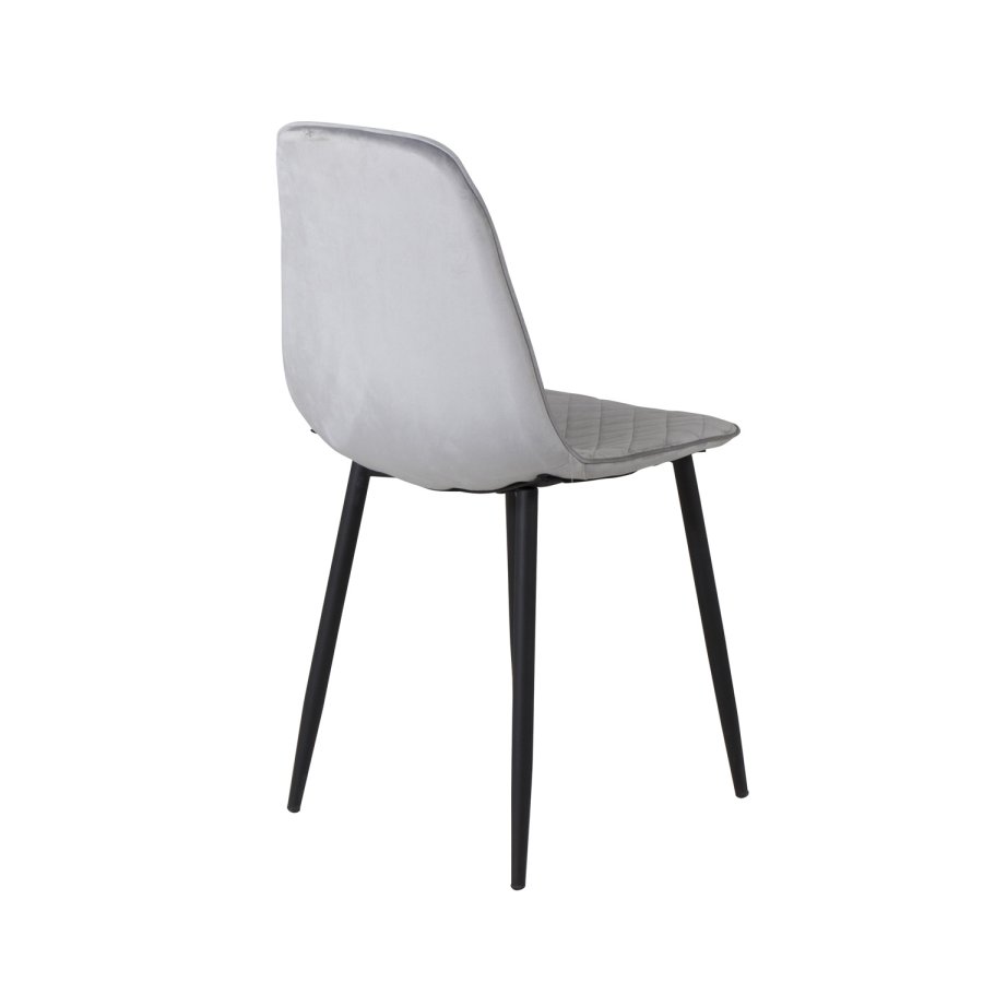 VENTURE DESIGN Polar Diamond spisestuestol - gr velur og sort metall