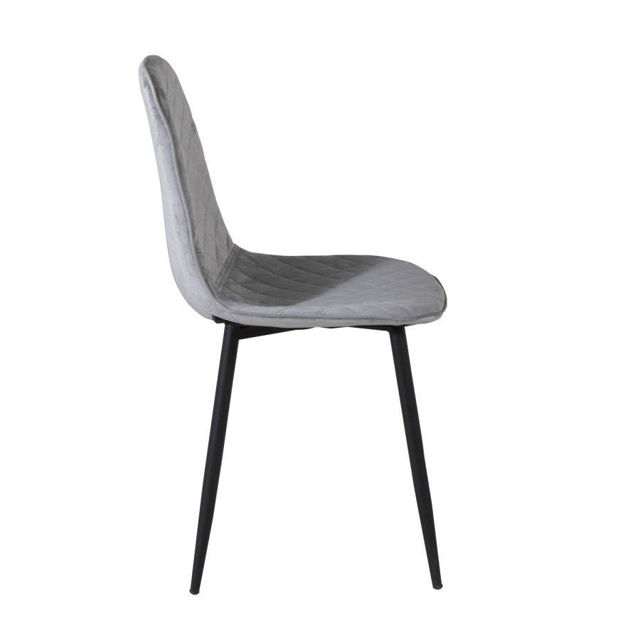 VENTURE DESIGN Polar Diamond spisestuestol - gr velur og sort metall