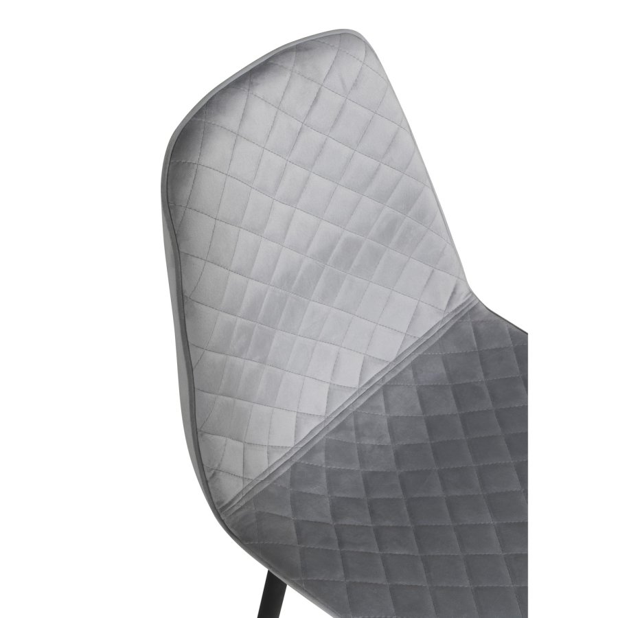 VENTURE DESIGN Polar Diamond spisestuestol - gr velur og sort metall