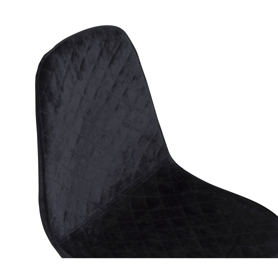 VENTURE DESIGN Polar Diamond spisestol - svart velour og svart metall