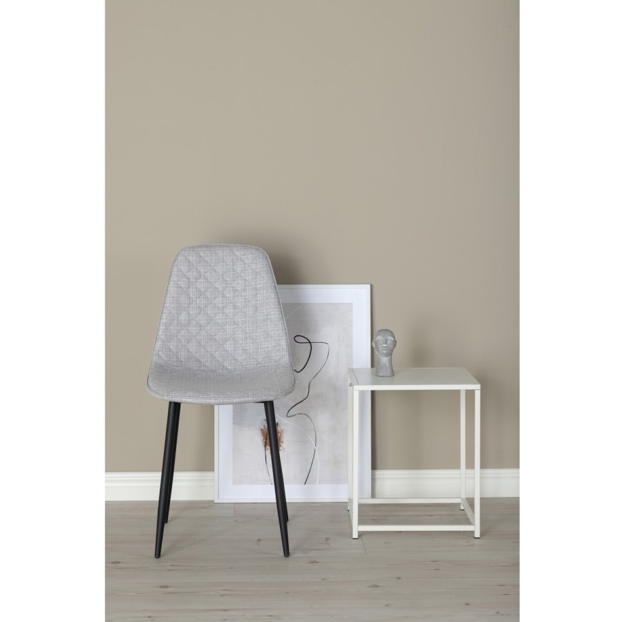 VENTURE DESIGN Polar Diamond spisestuestol - lys gr polyester og sort metall