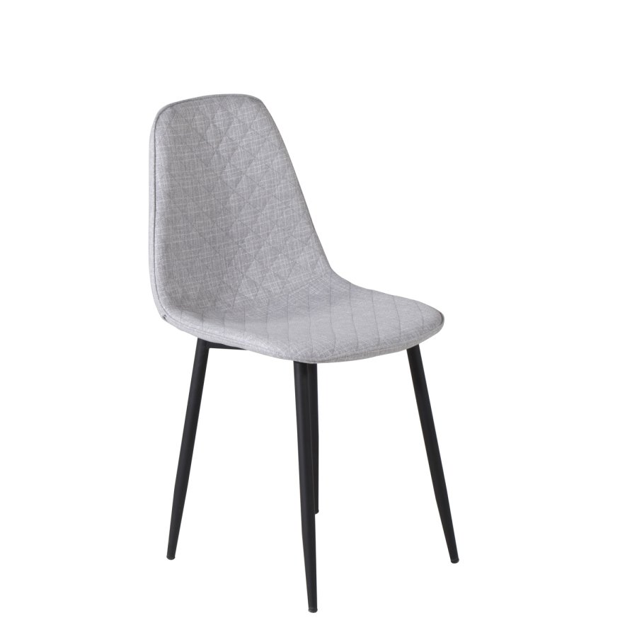 VENTURE DESIGN Polar Diamond spisestuestol - lys gr polyester og sort metall