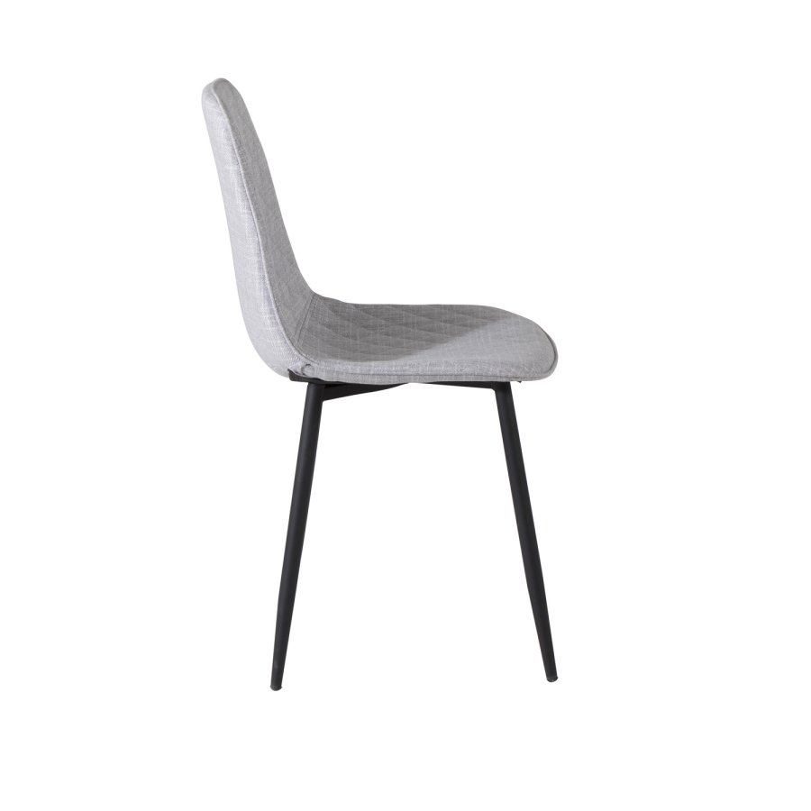 VENTURE DESIGN Polar Diamond spisestuestol - lys gr polyester og sort metall